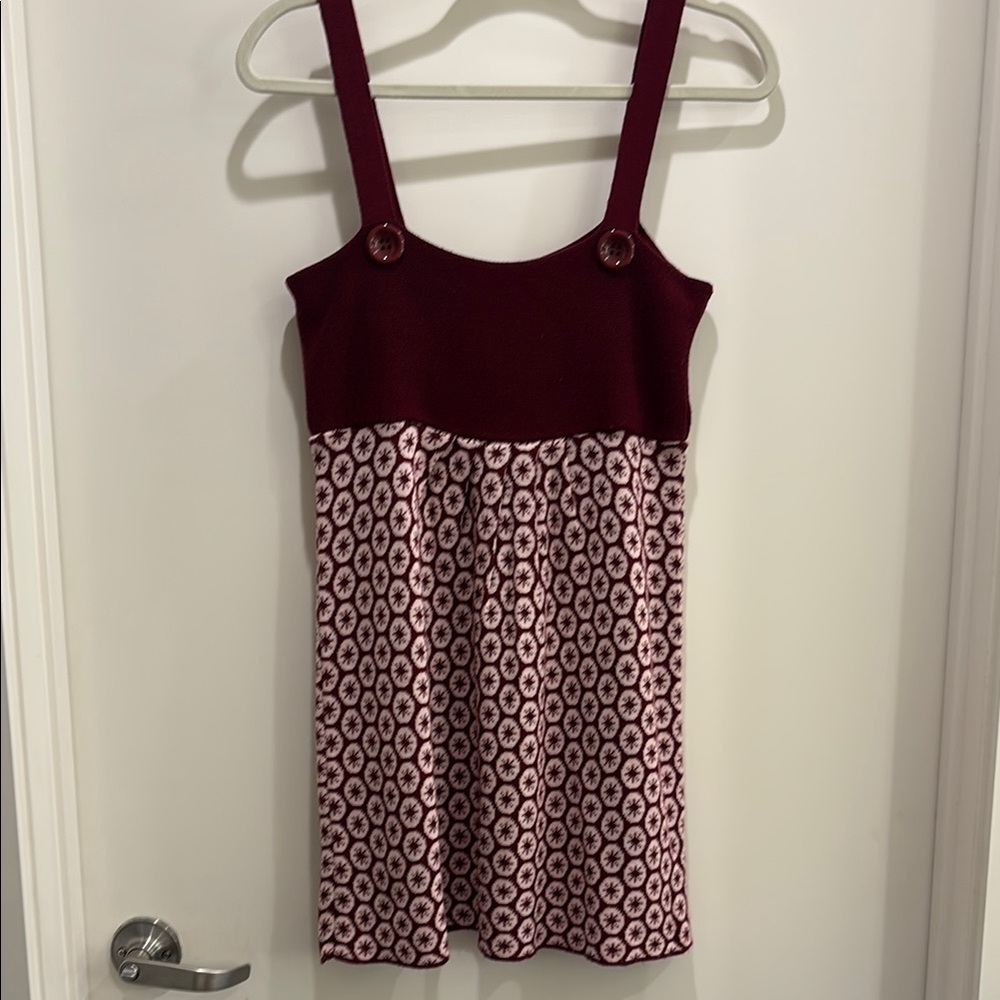 American Rag Wine and Pink Patterned Mini Dress